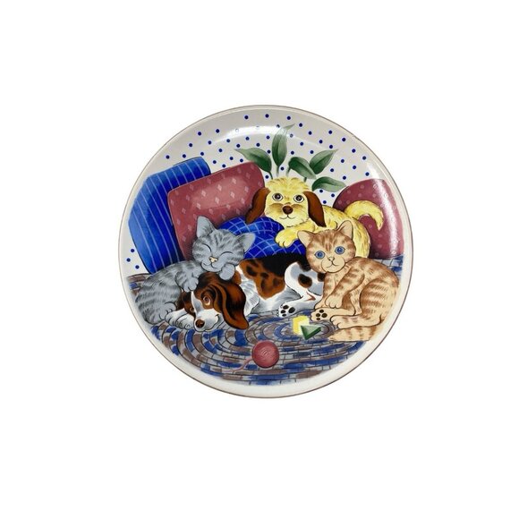 Vintage Porcelain Kitten Puppy Adorable China Cup Plate Small Bowl Set - Picture 2 of 15